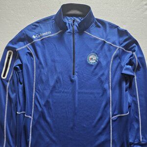 Men's Columbia Royal Philadelphia 76ers Shotgun Quarter-Zip Golf Pullover Jacket